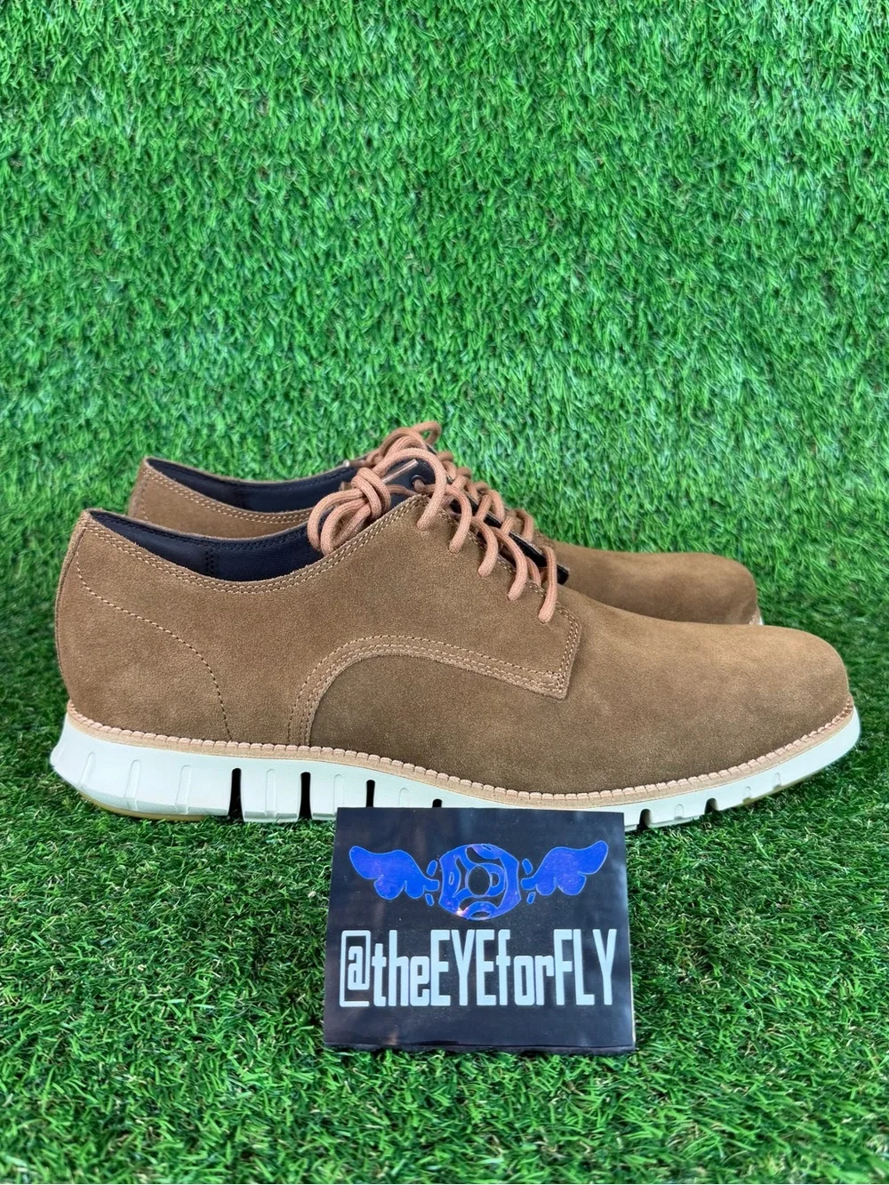 NEW Cole Haan ZEROGRAND Plain Toe Oxford Light Brown Suede C42189 Men’s Size 11